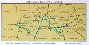 Map of Trail of Tears, courtesy National Park Service