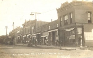 Postcard, East Side of Main Street in Canton, SD, around 1912