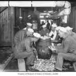 Sailors Peeling Potatoes at Naval Training Camp, Seattle, circa 1918