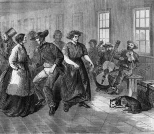 Lunatics Dancing at Blackwell's Island, New York in 1865